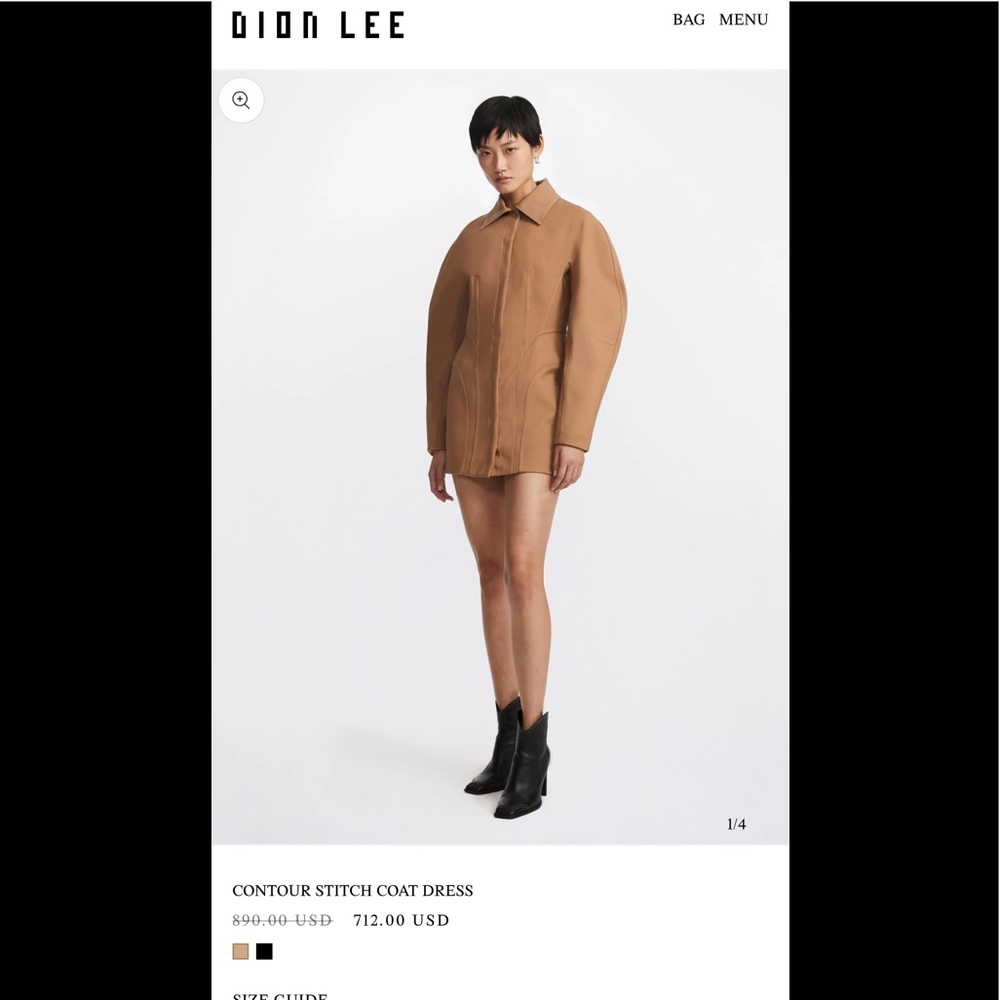 Dion Lee CONTOUR STITCH COAT DRESS